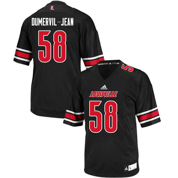 Men #58 Dejmi Dumervil-Jean Louisville Cardinals College Football Jerseys Sale-Black - Click Image to Close